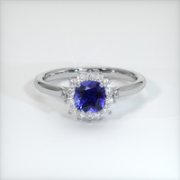 0.68 Ct. Blue Sapphire Ring, 14K White Gold 1