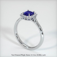 0.68 Ct. Blue Sapphire Ring, 14K White Gold 2