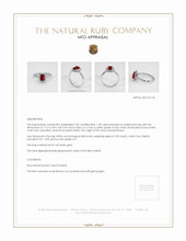 Ruby Ring 1.49 Ct., 14K White Gold Appraisal