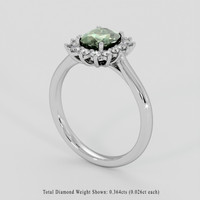 1.41 Ct. Bluish Green Sapphire Ring, 14K White Gold 2