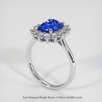 2.12 Ct. Blue Sapphire Ring, 14K White Gold 2
