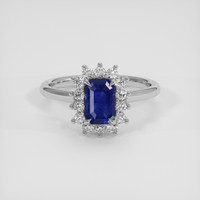 1.31 Ct. Blue Sapphire Ring, 14K White Gold 1