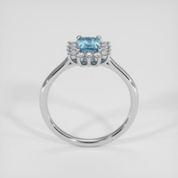 1.11 Ct. Greenish Blue Sapphire Ring, 14K White Gold 3