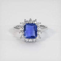 3.44 Ct. Sapphire Ring, 18K White Gold 1