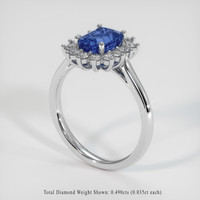 2.11 Ct. Blue Sapphire Ring, 18K White Gold 2