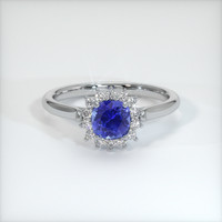 0.67 Ct. Sapphire Ring, 18K White Gold 1