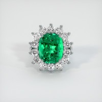 7.80 Ct. Emerald  Ring - 18K White Gold