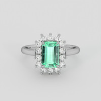1.18 Ct. Emerald Ring, 18K White Gold 1