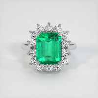 4.58 Ct. Emerald Ring, 18K White Gold 1