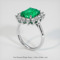 4.58 Ct. Emerald Ring, 18K White Gold 2
