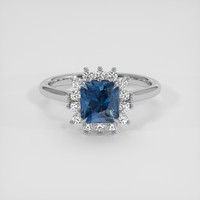 1.73 Ct. Blue Cobalt Spinel Ring, 18K White Gold 1