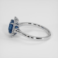 1.73 Ct. Blue Cobalt Spinel Ring, 18K White Gold 4