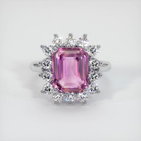 6.02 Ct. Sapphire Ring, 18K White Gold 1