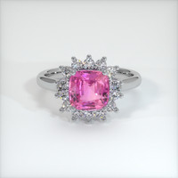 3.00 Ct. Purplish Pink Sapphire Ring, 18K White Gold 1