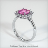 3.00 Ct. Purplish Pink Sapphire Ring, 18K White Gold 2