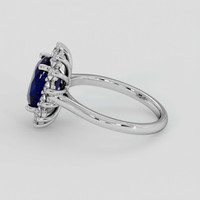 3.07 Ct. Blue Sapphire Ring, 18K White Gold 4