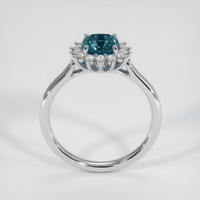 1.69 Ct. Greenish Blue Sapphire Ring, 18K White Gold 3