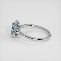 1.11 Ct. Greenish Blue Sapphire Ring, 18K White Gold 4