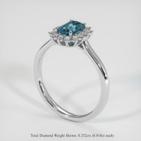 0.85 Ct. Sapphire Ring, 18K White Gold 2