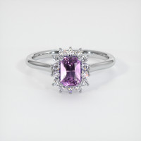 1.00 Ct. Sapphire Ring, 18K White Gold 1