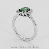 1.40 Ct. Green Sapphire Ring, 18K White Gold 2
