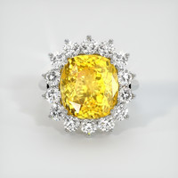 9.71 Ct. Sapphire Ring, 18K White Gold 1