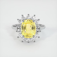 5.46 Ct. Yellow Sapphire Ring, 18K White Gold 1
