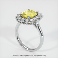 5.46 Ct. Yellow Sapphire Ring, 18K White Gold 2