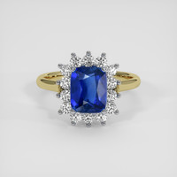 2.37 Ct. Blue Sapphire Ring, 14K White & Yellow 1