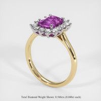 2.22 Ct. Sapphire Ring, 14K White & Yellow 2