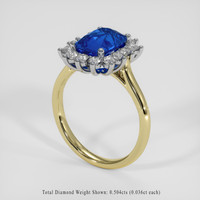 2.37 Ct. Blue Sapphire Ring, 18K White & Yellow 2