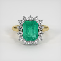 2.96 Ct. Emerald Ring, 18K White & Yellow 1