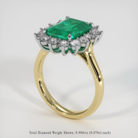 2.96 Ct. Emerald Ring, 18K White & Yellow 2