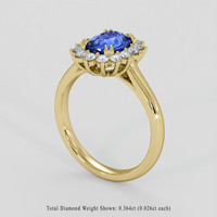 1.69 Ct. Blue Sapphire Ring, 10K Yellow Gold 2