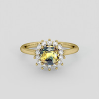 2.67 Ct. Bi Color / Parti Sapphire Ring, 10K Yellow Gold 1
