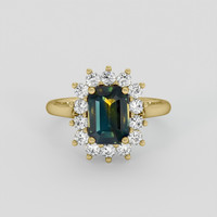 2.51 Ct. Bi Color / Parti Sapphire Ring, 10K Yellow Gold 1