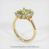 2.60 Ct. Yellowish Green Sapphire Ring, 10K Yellow Gold 2