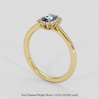 0.71 Ct. Blue Sapphire Ring, 10K Yellow Gold 2