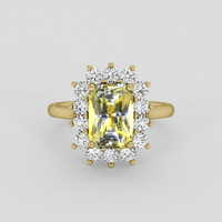 3.26 Ct. Bi Color / Parti Sapphire Ring, 10K Yellow Gold 1