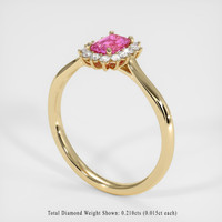 0.66 Ct. Pink Sapphire Ring, 14K Yellow Gold 2