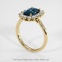 2.08 Ct. Blue Sapphire Ring, 14K Yellow Gold 2