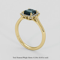 1.07 Ct. Bluish Green Sapphire Ring, 14K Yellow Gold 2
