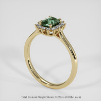 1.05 Ct. Bluish Green Sapphire Ring, 14K Yellow Gold 2