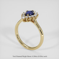 1.14 Ct. Blue Sapphire Ring, 14K Yellow Gold 2