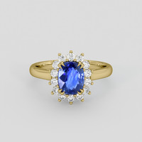 1.69 Ct. Blue Sapphire Ring, 14K Yellow Gold 1