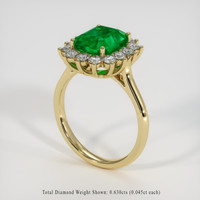 2.82 Ct. Emerald Ring, 18K Yellow Gold 2