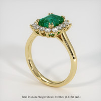 1.64 Ct. Emerald Ring, 18K Yellow Gold 2