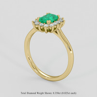1.12 Ct. Emerald Ring, 18K Yellow Gold 2