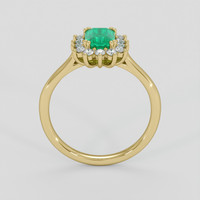 1.12 Ct. Emerald Ring, 18K Yellow Gold 3