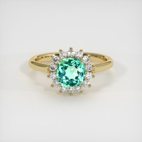 1.07 Ct. Emerald Ring, 18K Yellow Gold 1